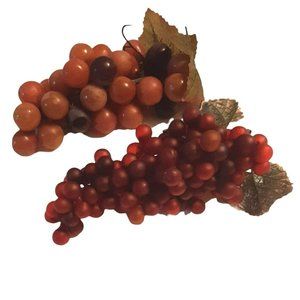 Vintage Rubber Faux Artificial Grapes Set of 2